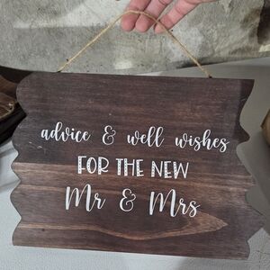 Wedding Advice & Well Wishes Wooden Sign